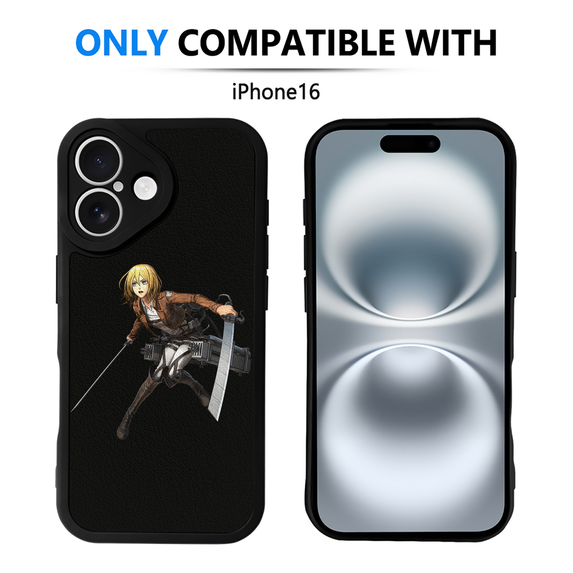 （画像用） 進撃の巨人 クリスタ·レンズ Attack on Titan Christa Lenz 【iPhone 16シリーズ対応】シリコンスマホケース（レザー調） 材質：シリコン